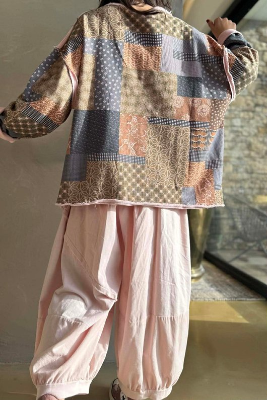 Hippie Shake Patchwork Sweatshirt Candy Rose